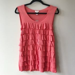 NWT Chico's Terracotta Sleeveless Ruffle Tank
